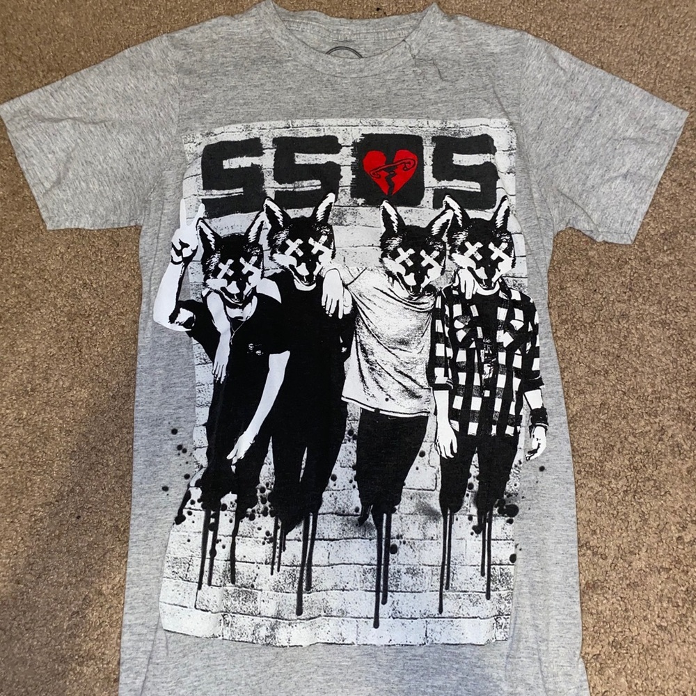 5 Seconds Of Summer Gray Graphic Tee
